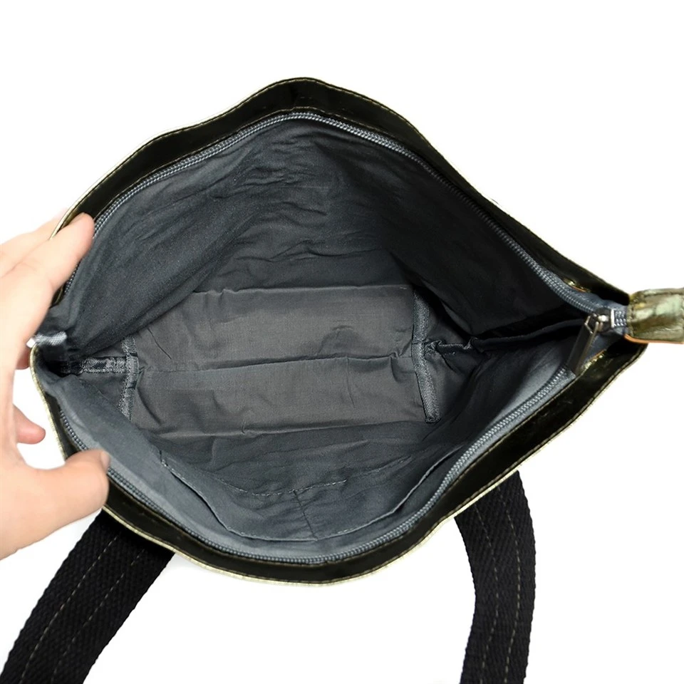 Metallic Green Water-Resistance Shopping Tote Bag