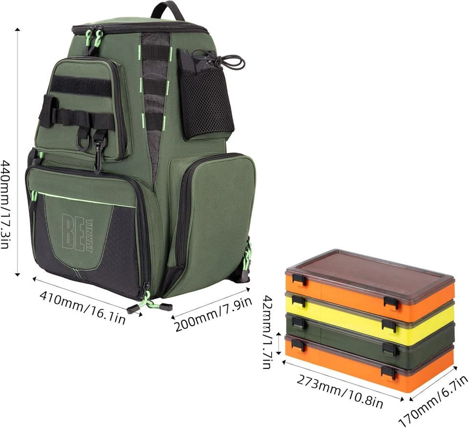 Multifunctional Fishing Tackle Backpack Bag With Rod Holder suppliers